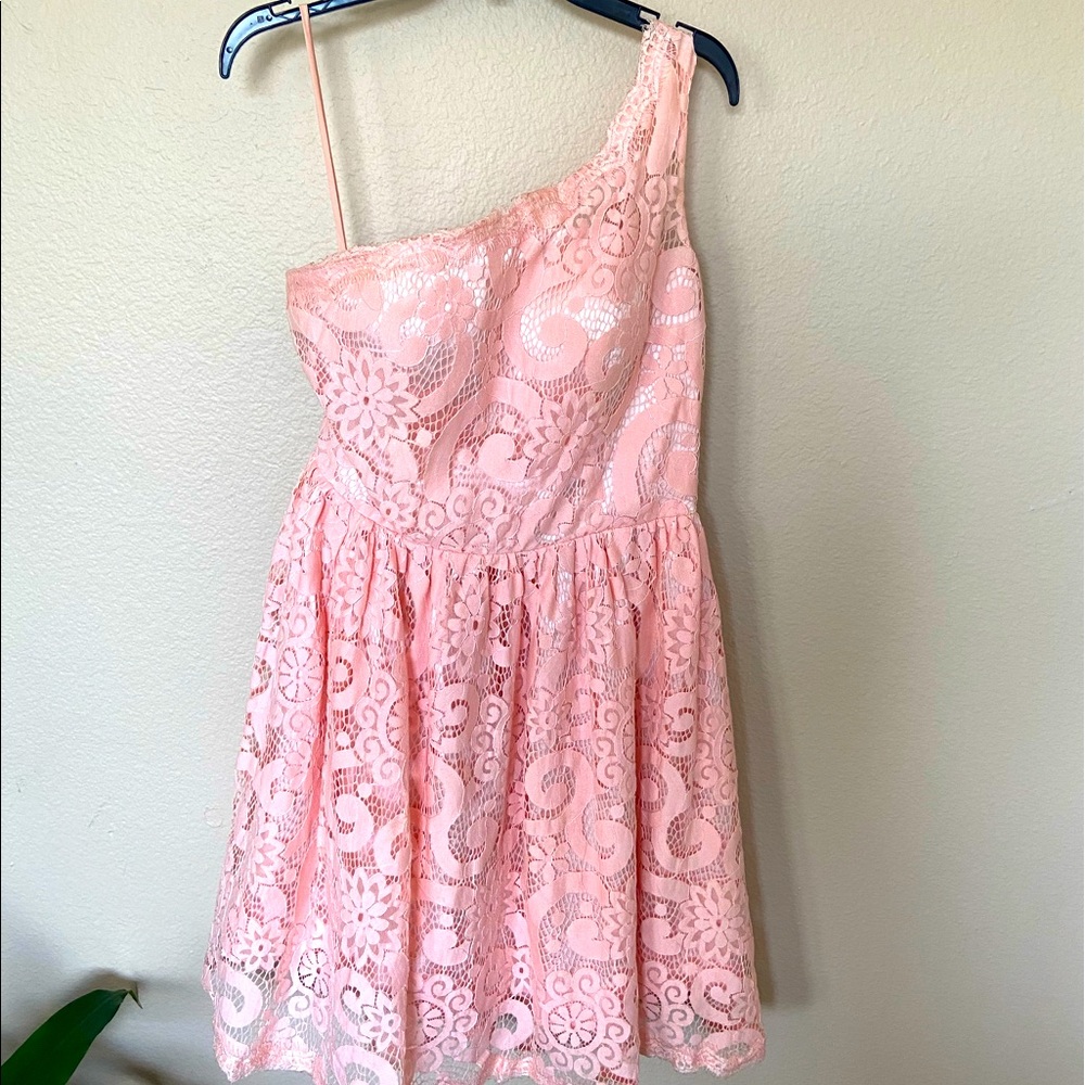 Etsy Pink Bridesmaid One Shoulder Dress